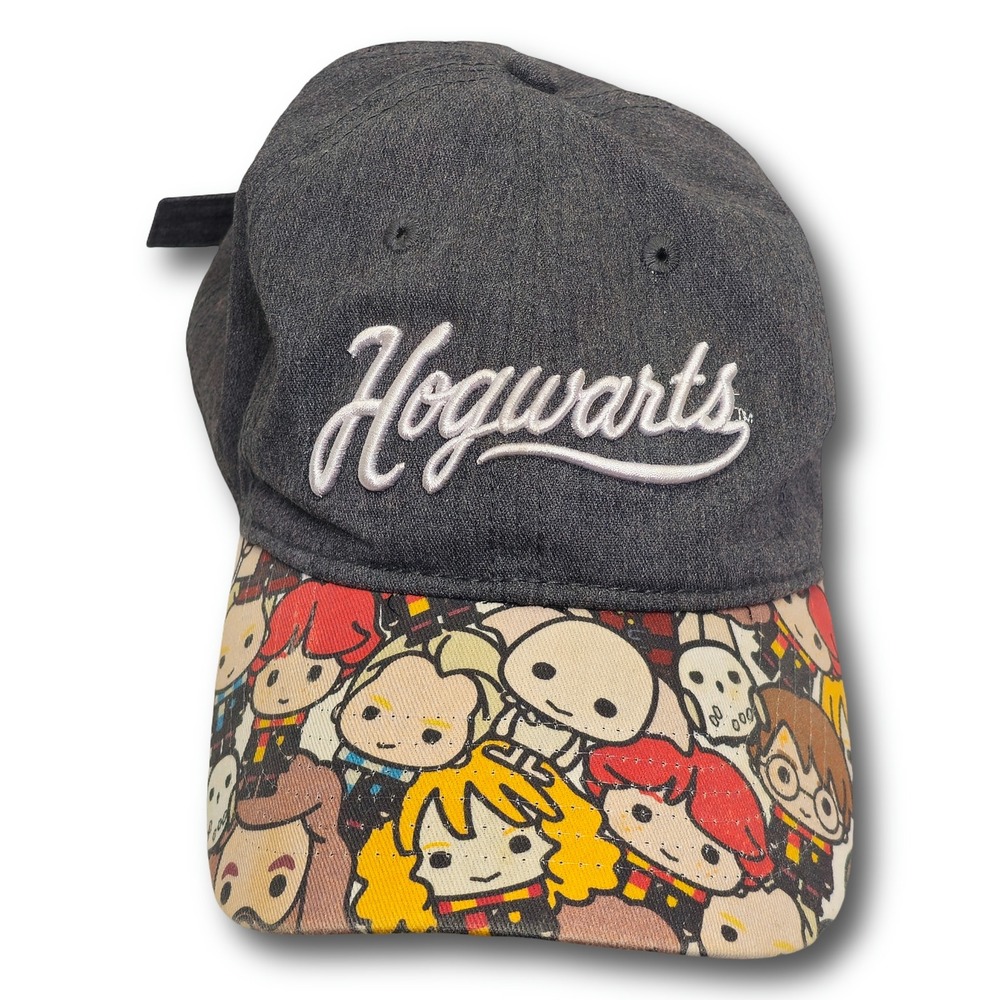 Harry Potter Hogwarts Baseball Cap Unisex OSFM Grey Good Chibi Character Brim